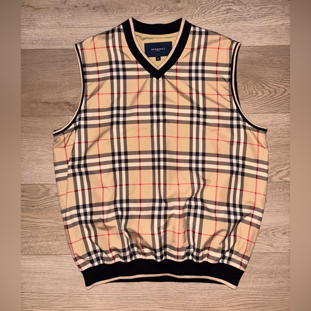 Burberry Nova Check Print Beige Windbreaker Vest